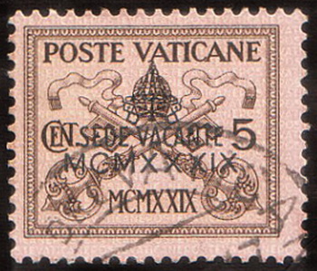 Sede Vacante stamp of 1939. Public domain. Sede Vacante stamp of 1939. Public domain.