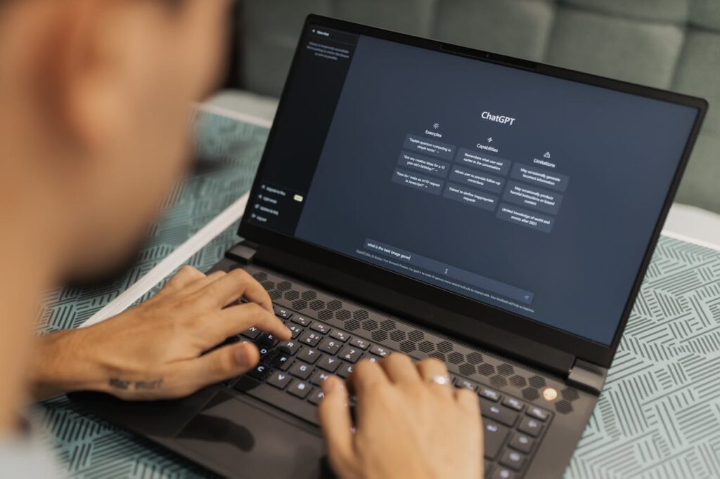 Man using a laptop wit ChatGPT. Does saying thank you to AI matter? Photo by Matheus Bertelli. Man using a laptop wit ChatGPT. Does saying thank you to AI matter? Photo by Matheus Bertelli.