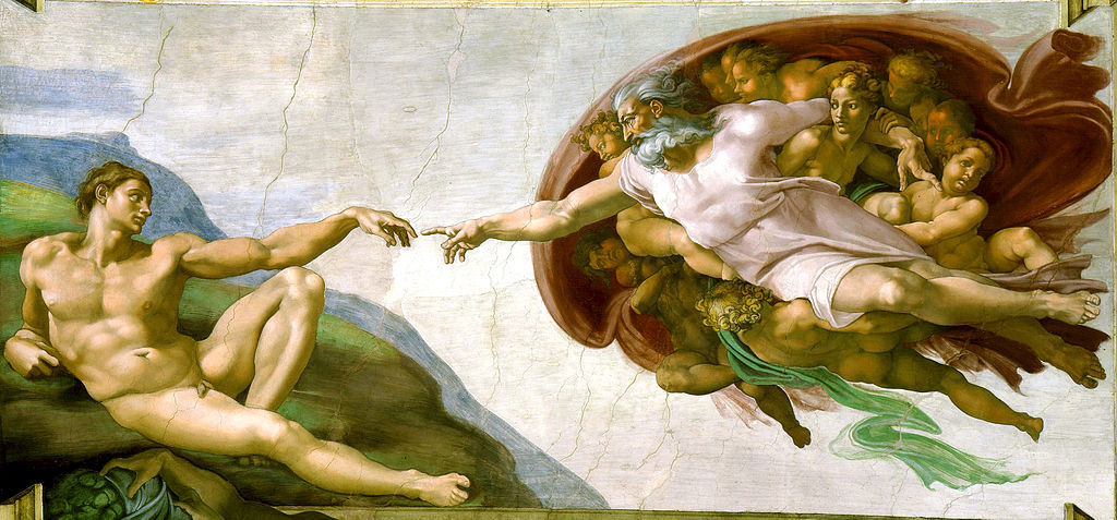 The Creation of Adam (1510), from the ceiling of the Sistine Chapel. Public domain. The Creation of Adam (1510), from the ceiling of the Sistine Chapel. Public domain.