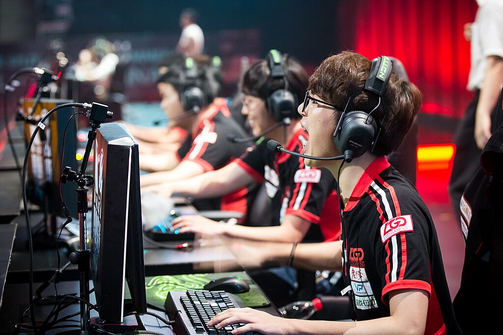 Players competing in a League of Legends tournament. Photo by Bruce Liu. Players competing in a League of Legends tournament. Photo by Bruce Liu.