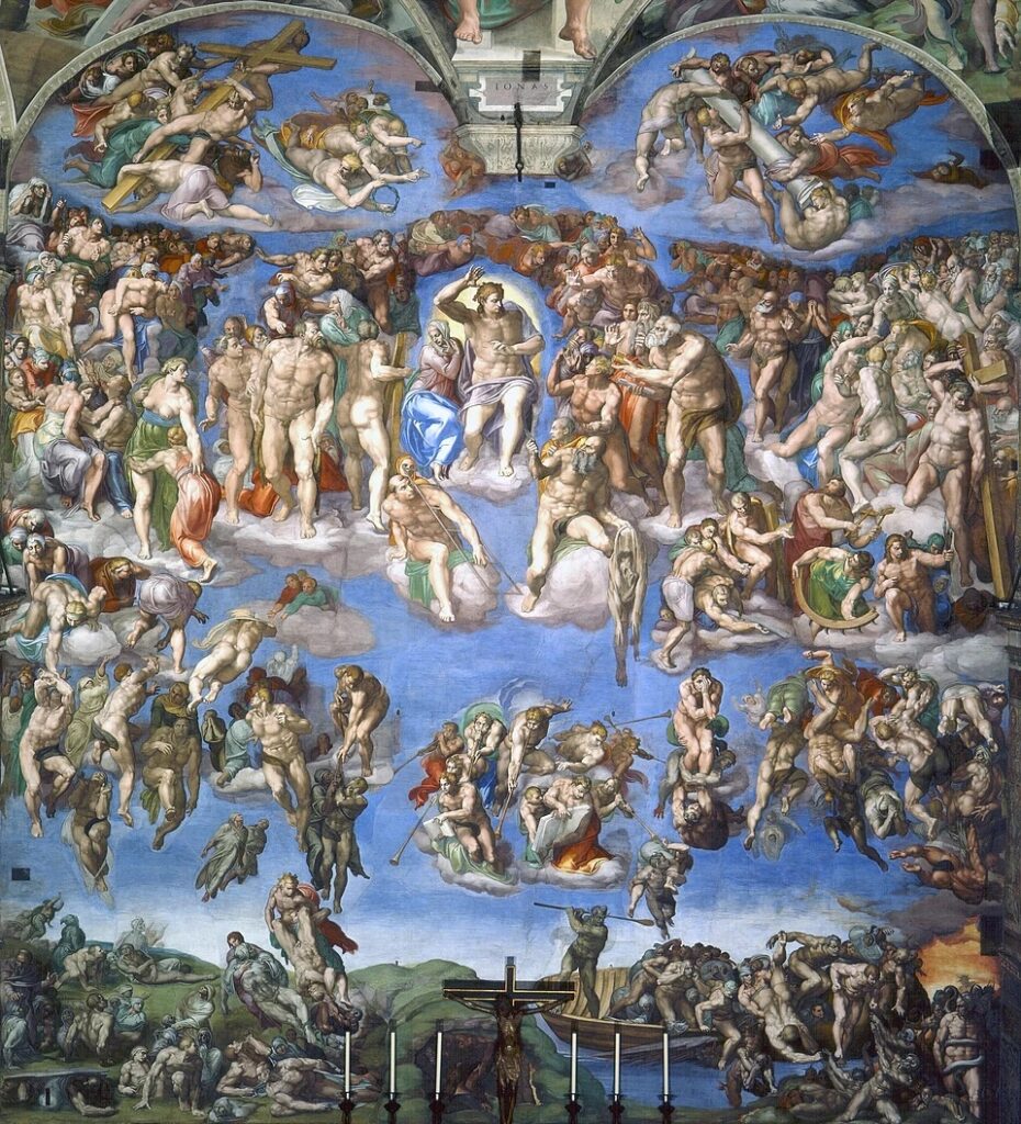 The Fresco "The Last Judgement" by Michelangelo, 16th century. Public domain. The Fresco "The Last Judgement" by Michelangelo, 16th century. Public domain.