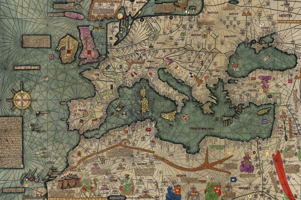 A section of the 1375 Catalan Atlas showing "Ylla de brasil" (Island of Brazil) west of Ireland, illustrating its presence on pre-1500 maps. Photo by Library of Congress, Geography and Map Division. A section of the 1375 Catalan Atlas showing "Ylla de brasil" (Island of Brazil) west of Ireland, illustrating its presence on pre-1500 maps. Photo by Library of Congress, Geography and Map Division.