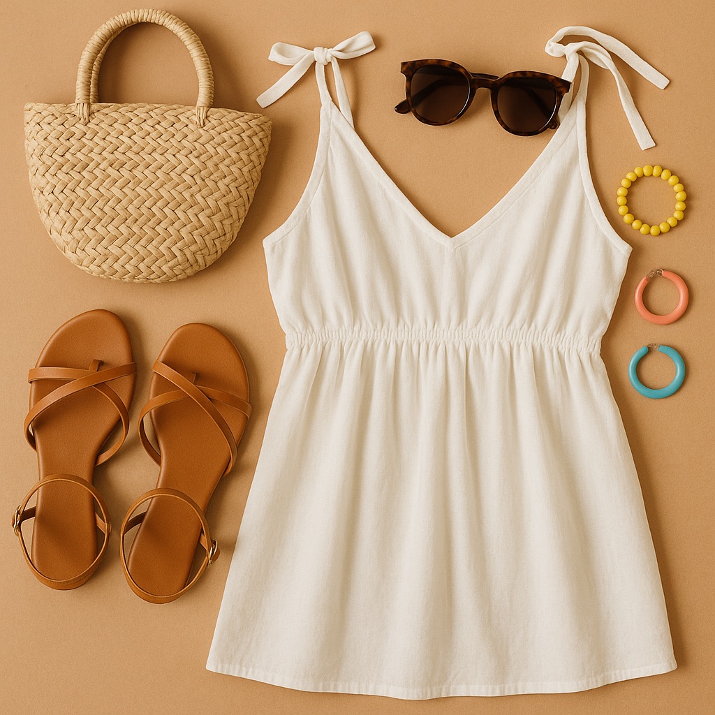 Essential summer fashion accessories and items for a complete warm-weather wardrobe. Essential summer fashion accessories and items for a complete warm-weather wardrobe.